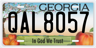 GA license plate QAL8057