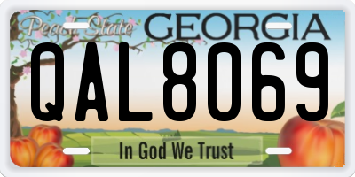 GA license plate QAL8069