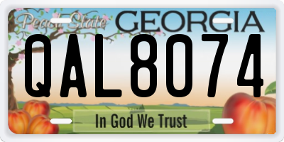 GA license plate QAL8074