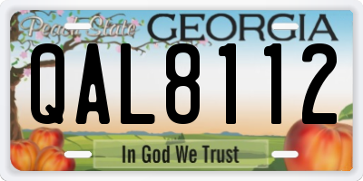 GA license plate QAL8112