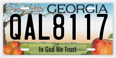 GA license plate QAL8117