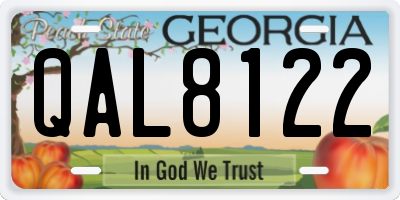 GA license plate QAL8122