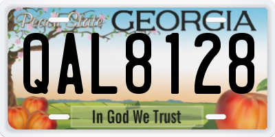 GA license plate QAL8128