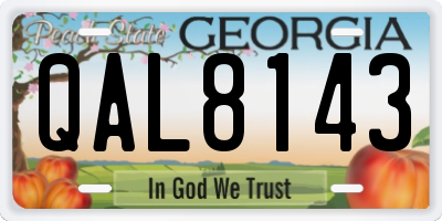 GA license plate QAL8143