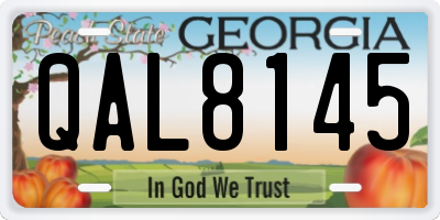 GA license plate QAL8145