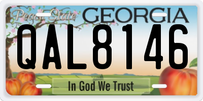 GA license plate QAL8146