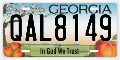 GA license plate QAL8149