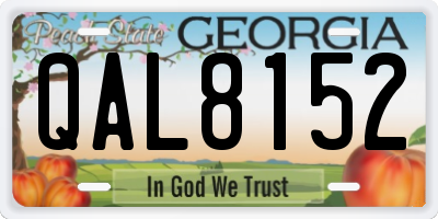 GA license plate QAL8152