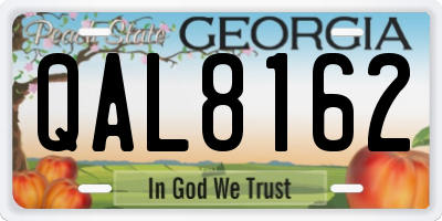 GA license plate QAL8162