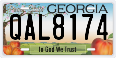 GA license plate QAL8174