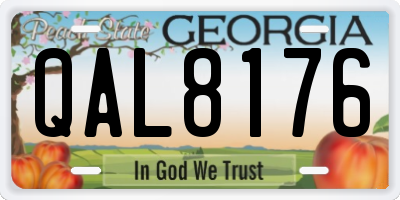 GA license plate QAL8176