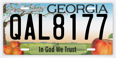 GA license plate QAL8177