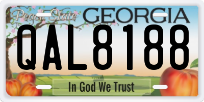 GA license plate QAL8188