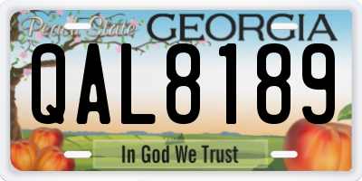GA license plate QAL8189