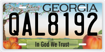 GA license plate QAL8192