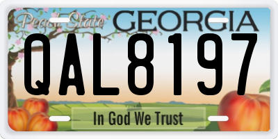 GA license plate QAL8197