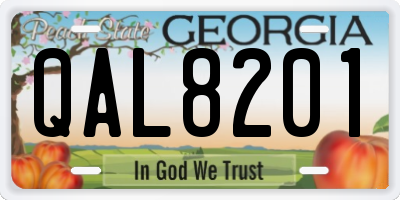 GA license plate QAL8201