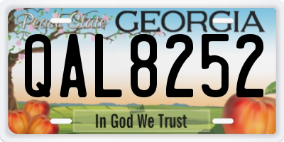 GA license plate QAL8252