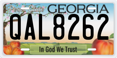 GA license plate QAL8262
