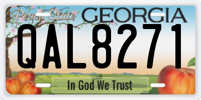 GA license plate QAL8271