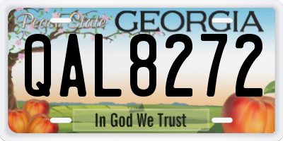 GA license plate QAL8272