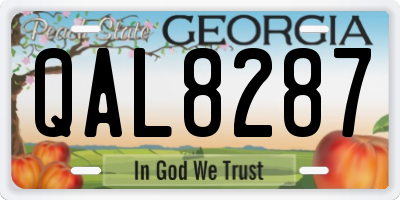 GA license plate QAL8287