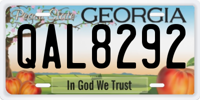 GA license plate QAL8292