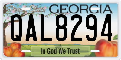 GA license plate QAL8294