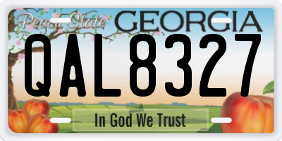 GA license plate QAL8327