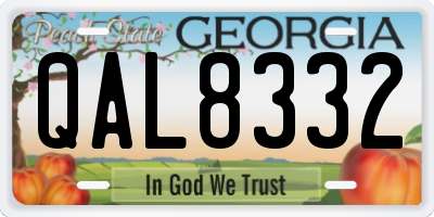 GA license plate QAL8332