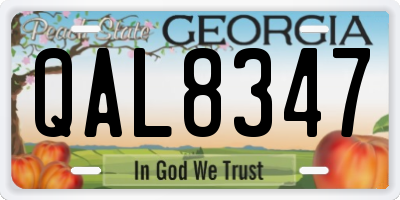 GA license plate QAL8347