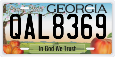 GA license plate QAL8369