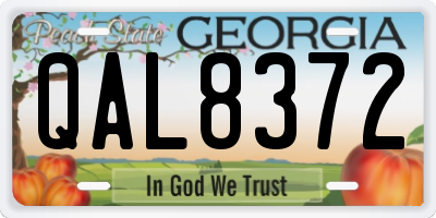 GA license plate QAL8372