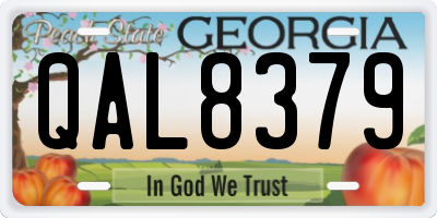 GA license plate QAL8379