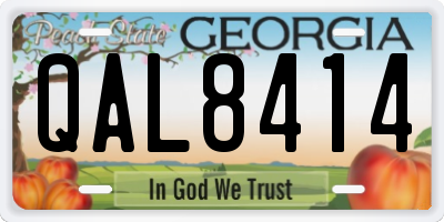GA license plate QAL8414