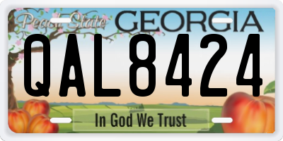 GA license plate QAL8424