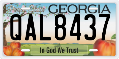 GA license plate QAL8437