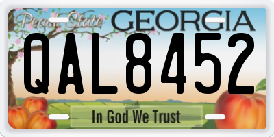 GA license plate QAL8452