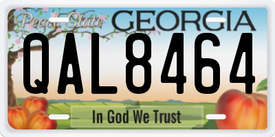 GA license plate QAL8464