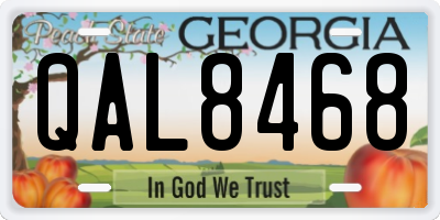 GA license plate QAL8468