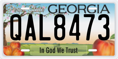 GA license plate QAL8473