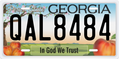 GA license plate QAL8484