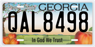 GA license plate QAL8498