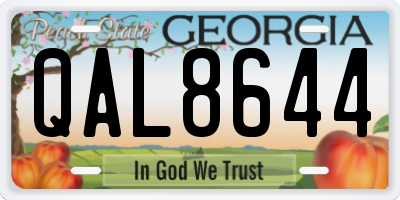 GA license plate QAL8644