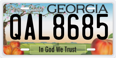 GA license plate QAL8685