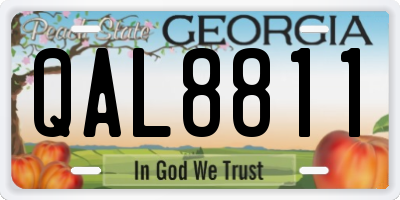 GA license plate QAL8811