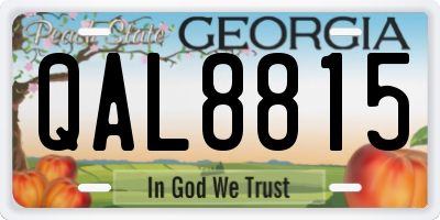 GA license plate QAL8815