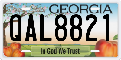 GA license plate QAL8821