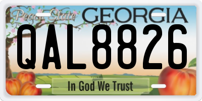 GA license plate QAL8826