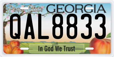 GA license plate QAL8833